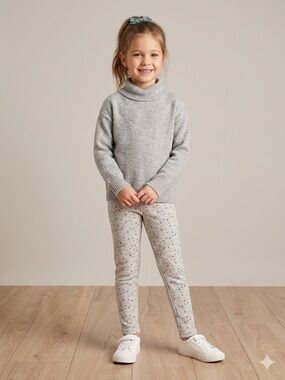 Carter's kids Flee Leggings In Gray Polka Dot